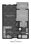 Patterson 1 Bedroom with dimensions Patterson 1 Bedroom with dimensions